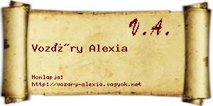 Vozáry Alexia névjegykártya